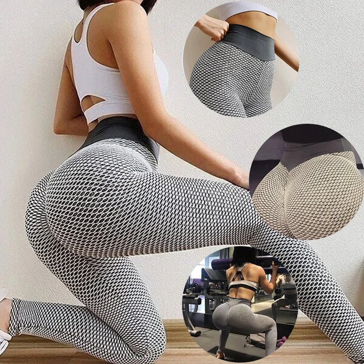 Women's high-waist scrunch butt lifting yoga leggings in black, perfect for workout & fitness