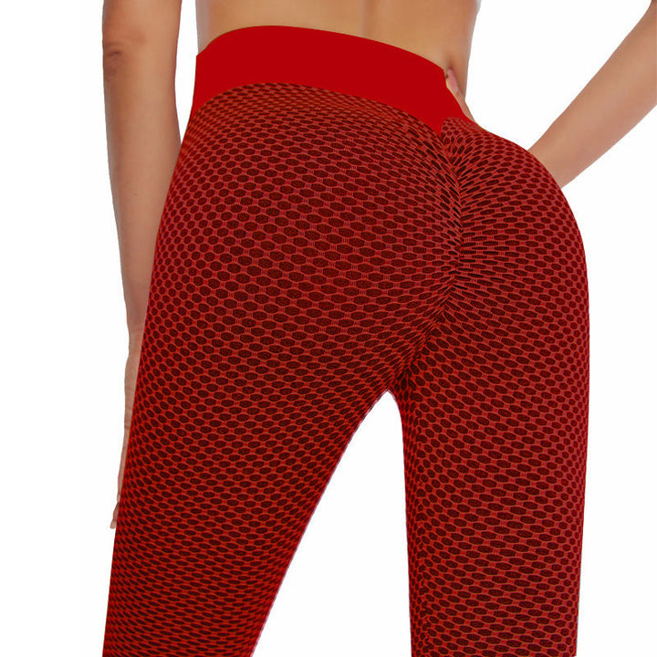Black high-waist scrunch butt lifting yoga leggings, enhancing curves & providing support