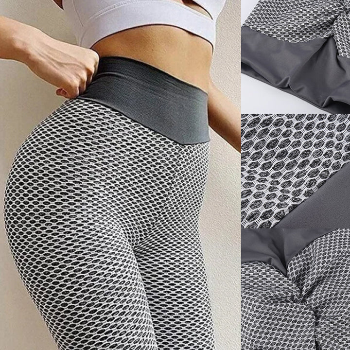 Stylish women's yoga pants with scrunch butt detail, providing tummy control and leg lift