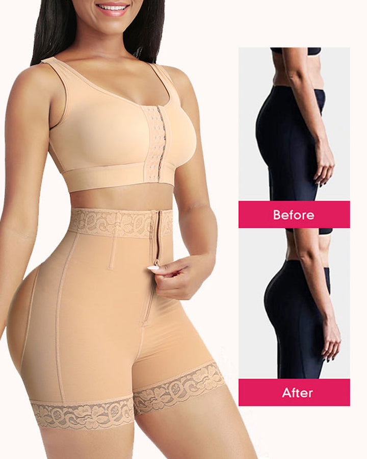 Seamless high-waist women's shapewear shorts, providing butt lifting and tummy control for underwear.