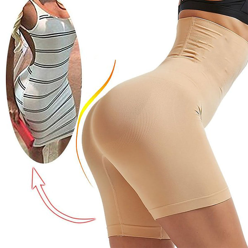 Side view of women's high waist shaper, offering back support & smooth seamless design