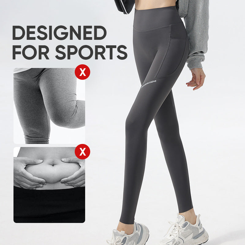 Women's high-waist yoga leggings with an alphabet shark print, perfect for fitness & activewear.