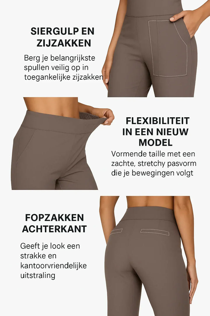 Versatile women's fashion pants: high-waisted, wide-leg, and pull-on with side pockets for all occasions.