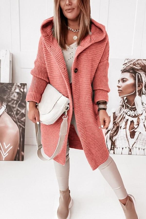 Fall fashion women's hooded button-front knitted vest, a must-have cozy layer.