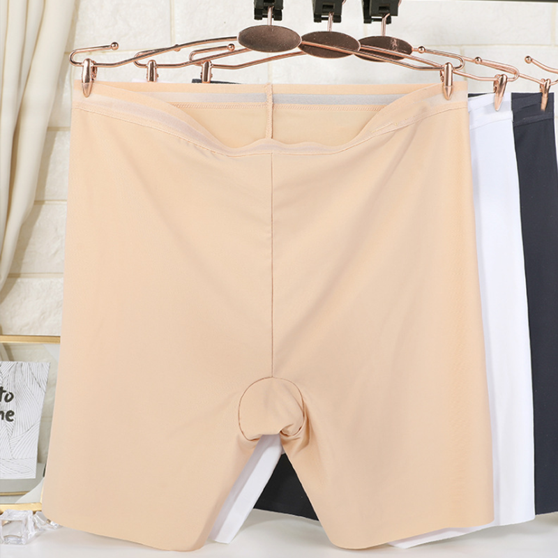 Close-up of the seams of women's ice silk anti-chafe shorts, highlighting smooth construction