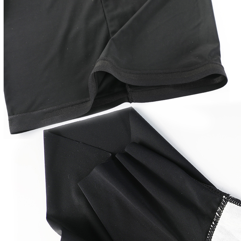 Women's ice silk anti-chafe shorts, folded neatly to show their compact, lightweight design