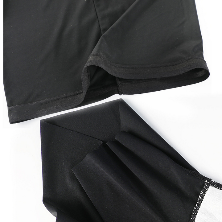 Women's ice silk anti-chafe shorts, folded neatly to show their compact, lightweight design