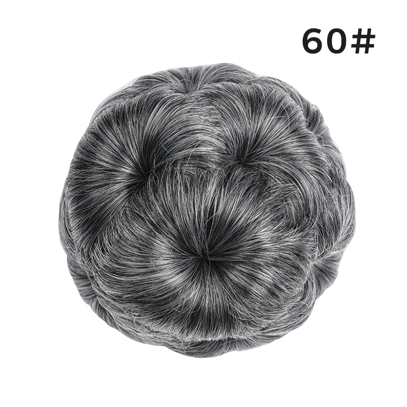 Two flower bun hair clip extensions in different shades, showing versatility