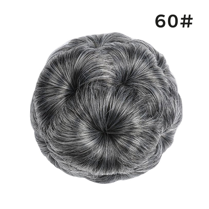 Two flower bun hair clip extensions in different shades, showing versatility