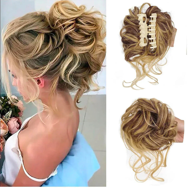 Women's Instant Volumizing Messy Bun Hair Clip for curly updos. Easy styling hair accessory.