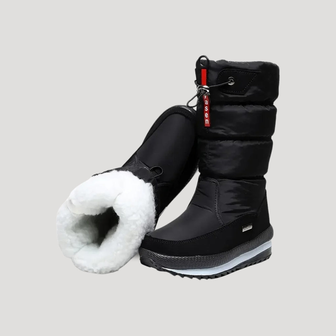 Cozy women's insulated snow boots, waterproof & warm for cold weather. Durable, adjustable fit outdoor footwear.