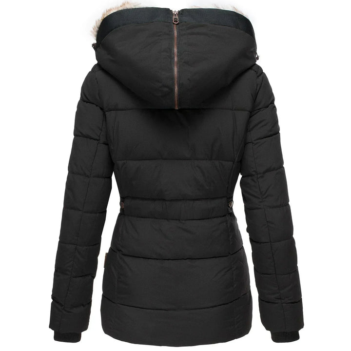 Heavy-duty women's insulated jacket. Extreme cold weather protection, a warm and cozy winter coat.