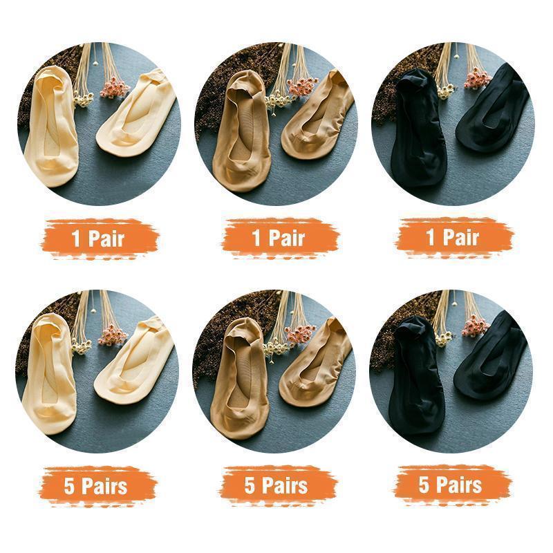 Anti-slip women's invisible sock featuring 3D foot massage technology and breathable cotton for ballet flats
