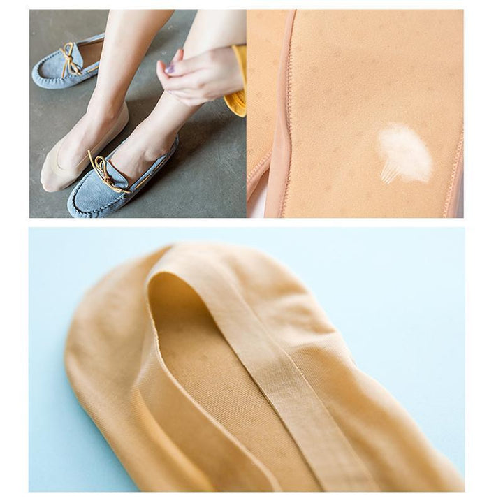 Breathable women's invisible padded sock with foot massage points, suitable for daily wear and heels