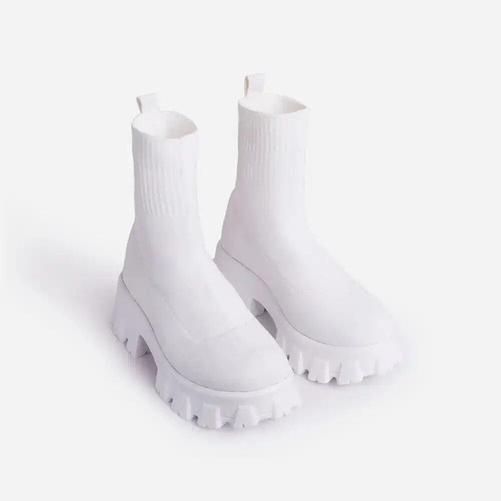 Women's robust chunky sole platform ankle boots, offering excellent grip & comfort for urban fashion.