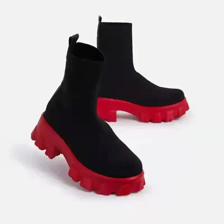 Women's urban chunky platform ankle boots with superior grip sole, perfect for stylish fall & winter looks.