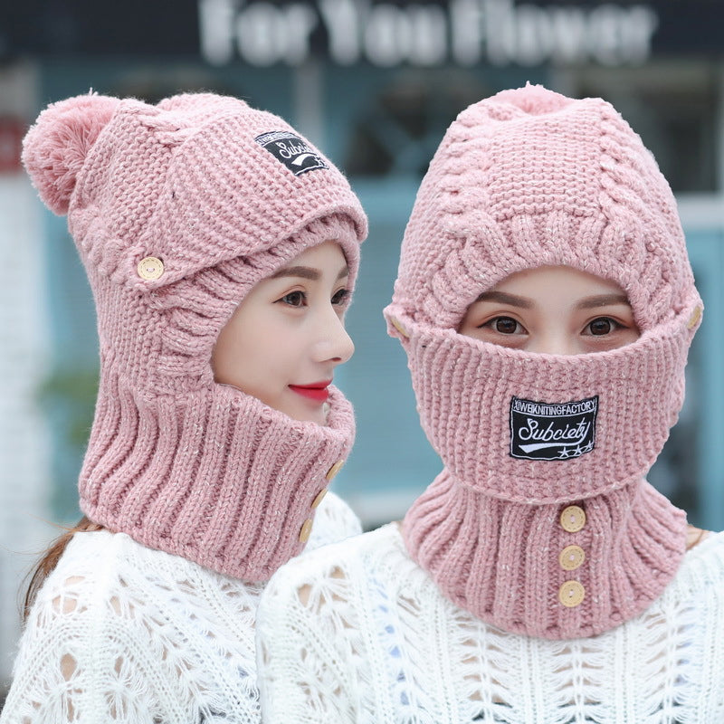 Stylish women's cold weather beanie, thick knit texture, and full ear coverage.