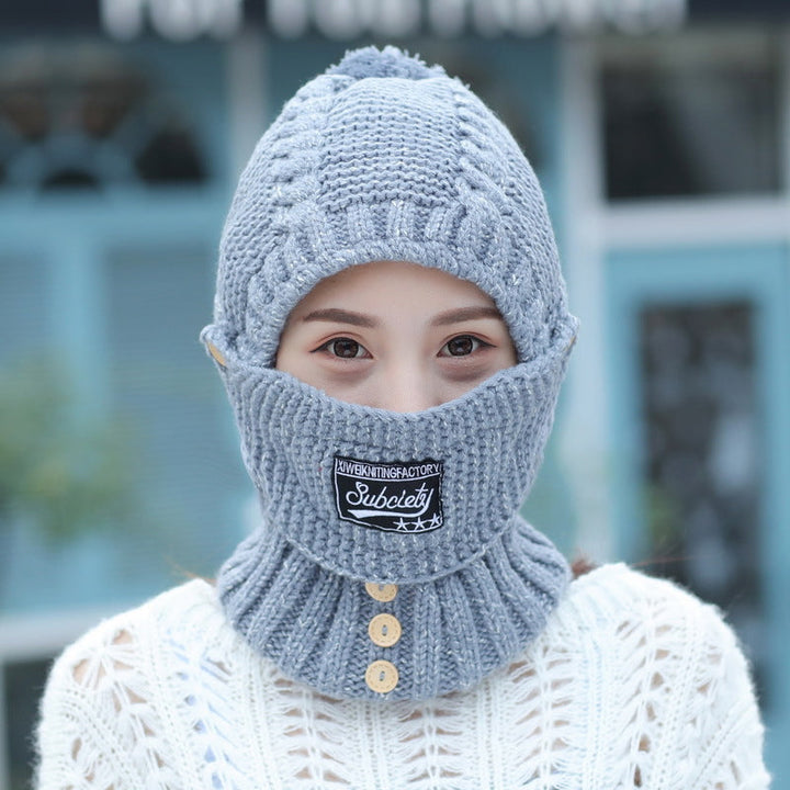 Side profile of a women's beanie, showcasing its design for maximum ear and head warmth.