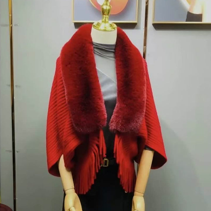 A versatile women's knitted shawl, loose-fitting and thickened for extra warmth, great as a gift.