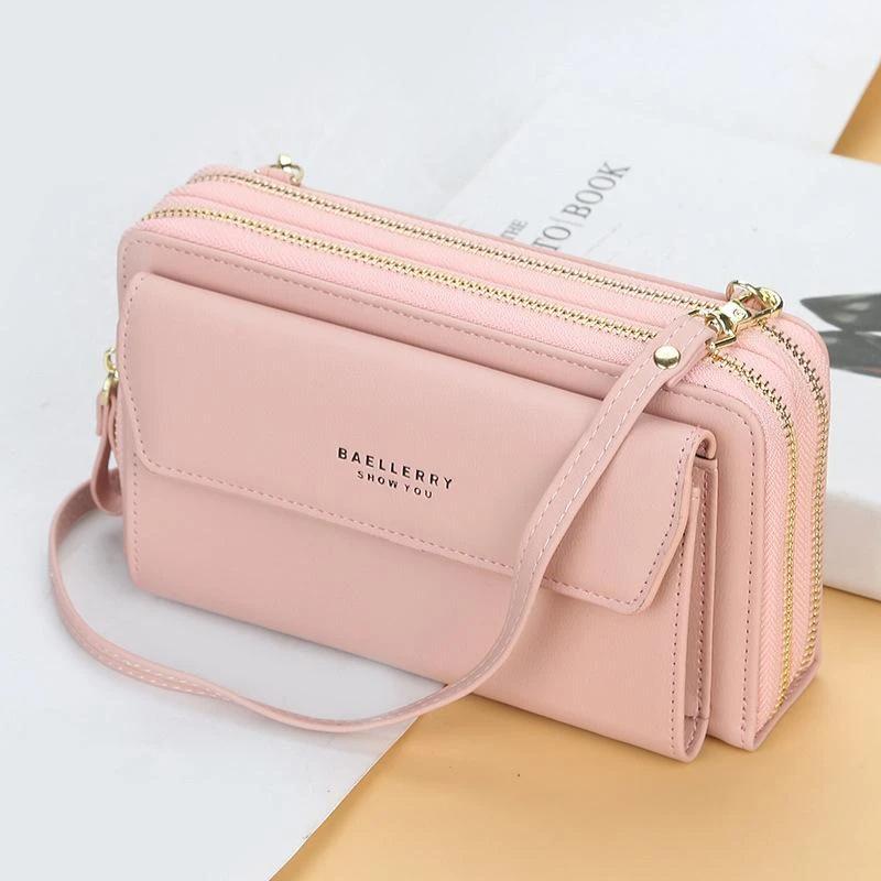 Stylish women's crossbody phone bag, designed for large capacity and easy access to essentials