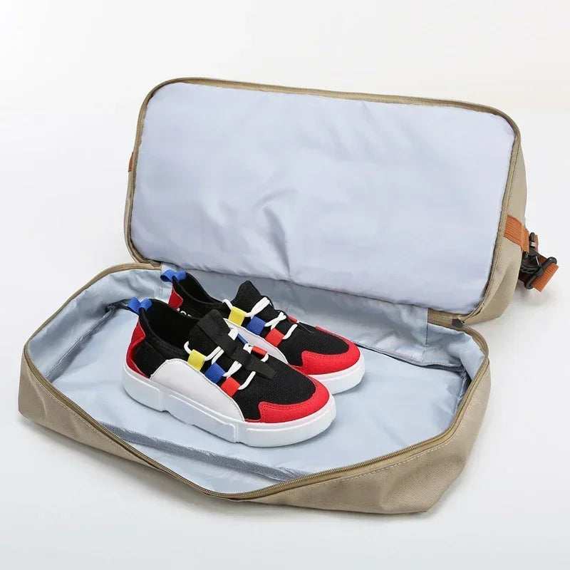 Large women's weekend travel bag. Durable, with wet-dry separation & shoe compartment. Perfect for fitness.
