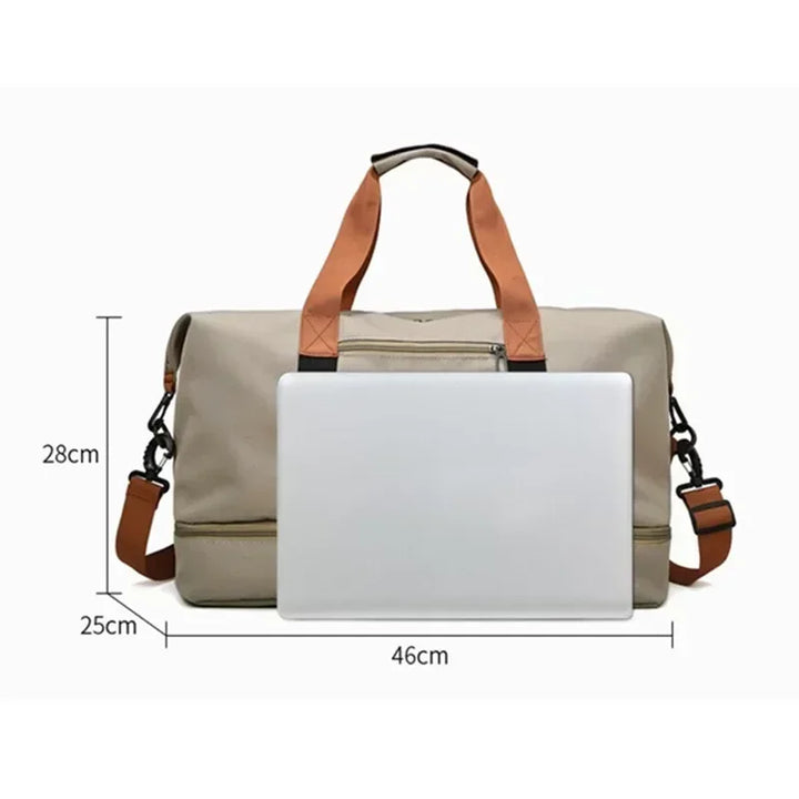 Versatile women's shoulder fitness travel bag. Wet-dry separation, shoe compartment for organized gym or trips.