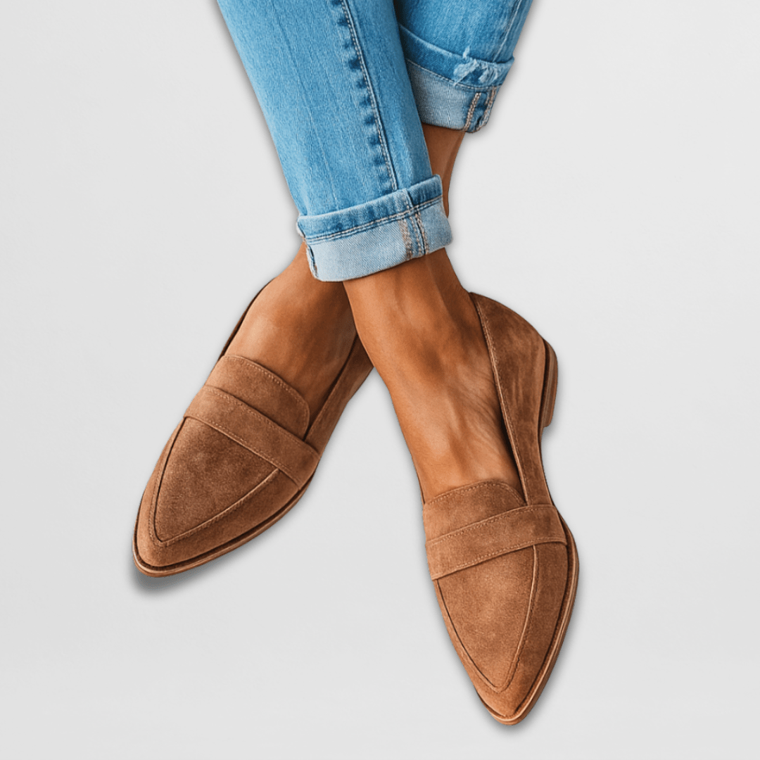 Women's leopard print flat loafers in khaki, perfect for summer casual wear. Comfortable slip-on shoes.