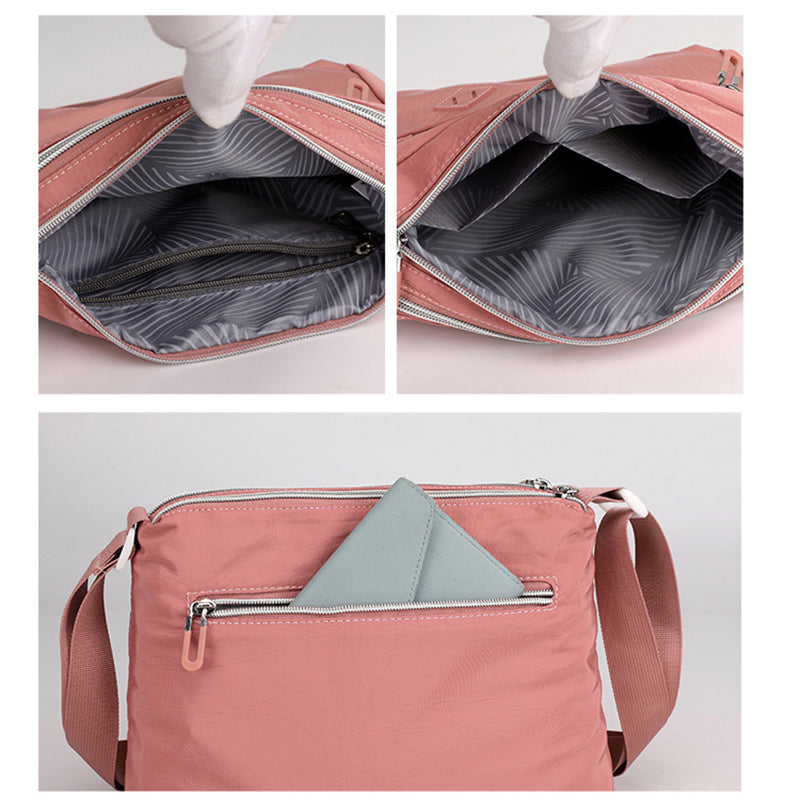 Model wearing the versatile women's crossbody bag, demonstrating its comfortable fit