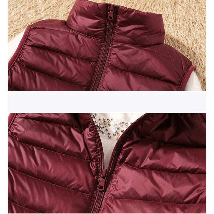 Versatile women's quilted vest, a stylish sleeveless jacket for all your layering needs.