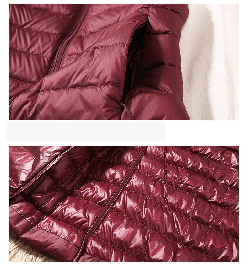 Modern women's lightweight quilted vest, designed for sleek style and comfortable wear.