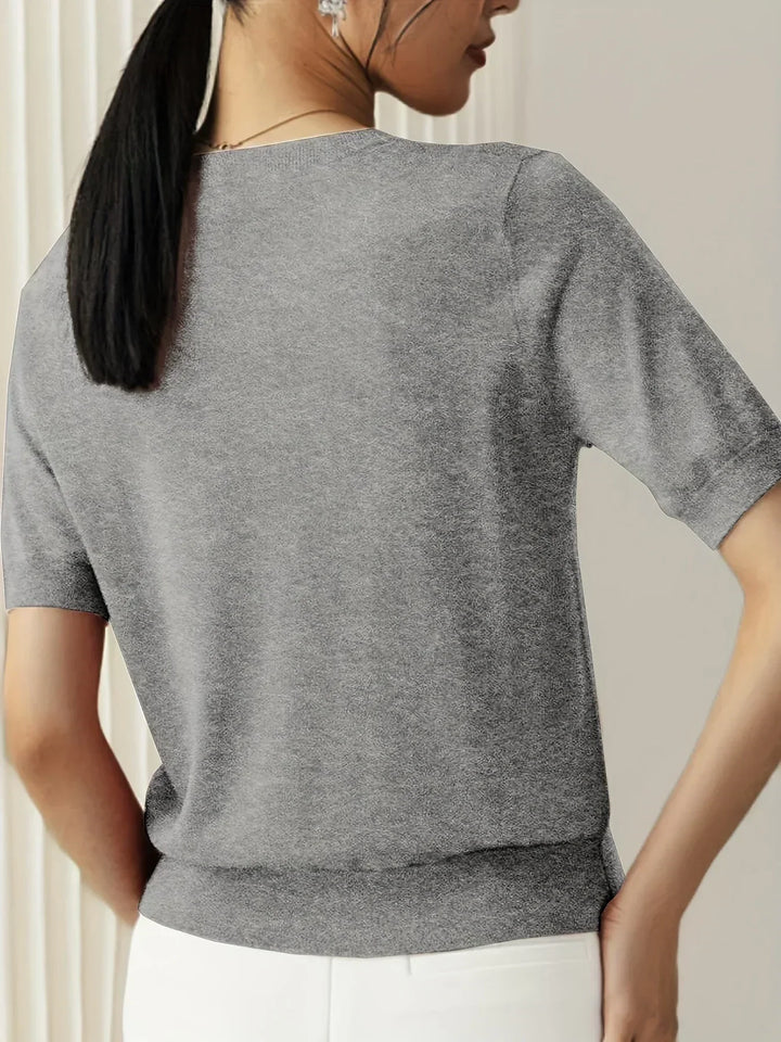Casual loose fit short sleeve pullover, a versatile women's top for spring & summer.