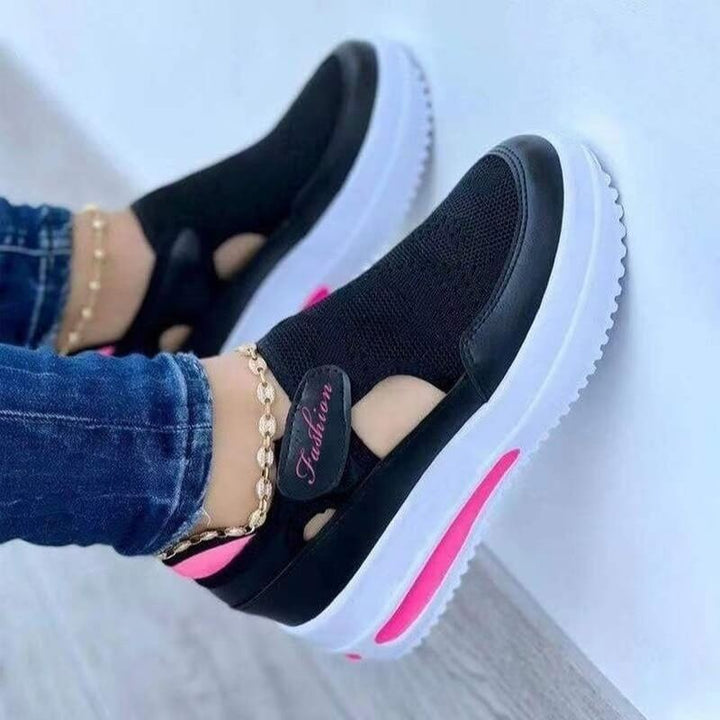 Comfortable women's slip-on athletic sneakers, lightweight & breathable, perfect for daily wear & walking.
