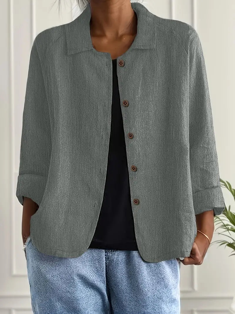 Lightweight women's shirt cardigan, a versatile layer for everyday comfort & elegant style.