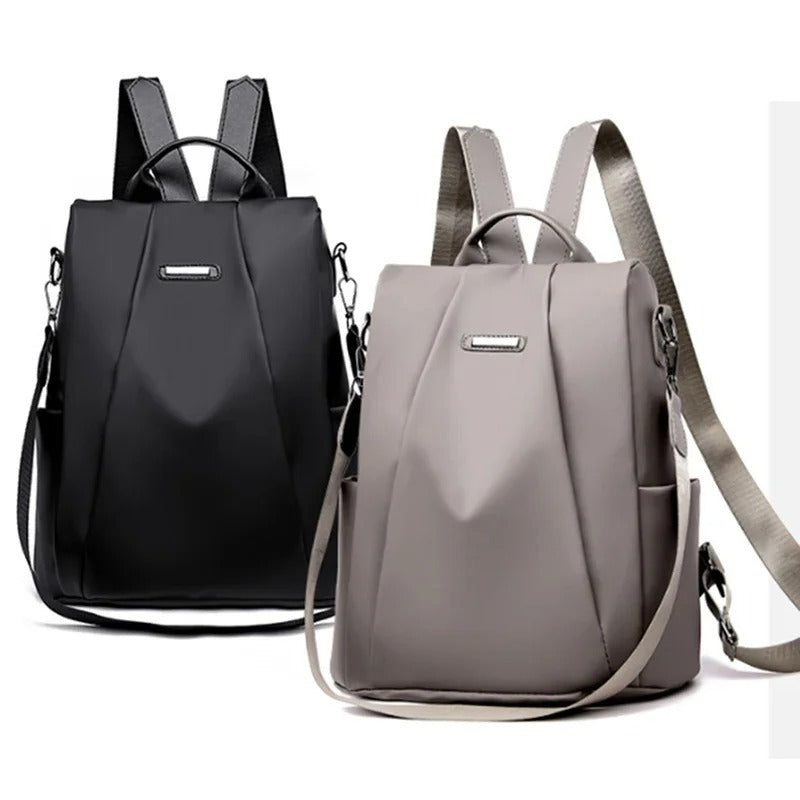 Versatile women's lightweight nylon backpack in a vibrant color, designed for water-resistant everyday carry.