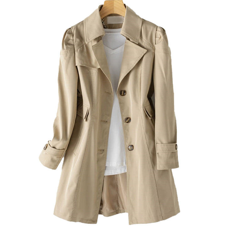 Adjustable women's rain jacket windbreaker for fall & spring. Waterproof, breathable, and comfortable outerwear.