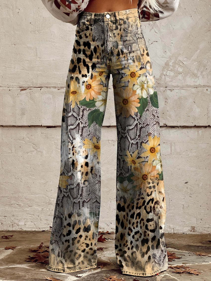 Loose fit women's jeans, wide leg denim in a comfortable baggy style for casual fashion.