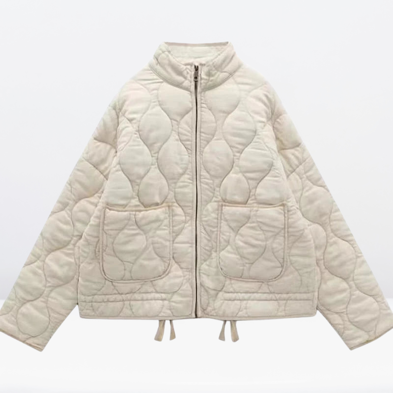 Lorena women's warm quilted jacket, adjustable for ultimate comfort. Perfect everyday fall & winter outerwear.