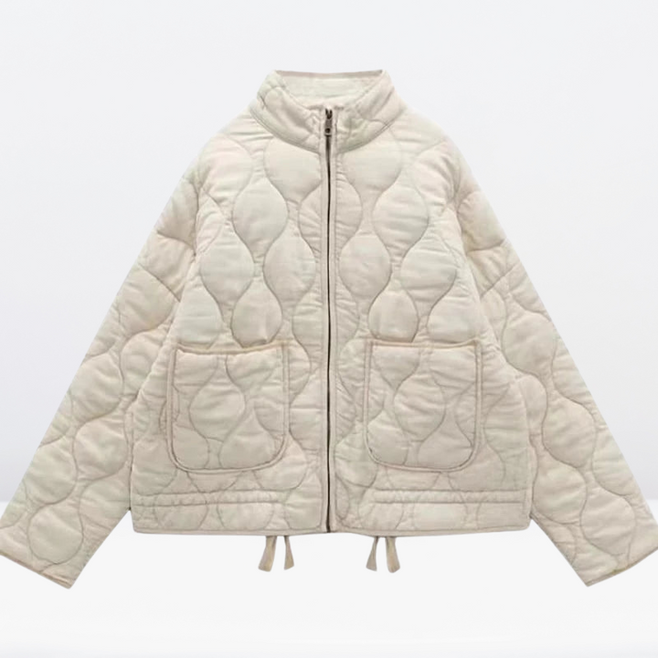 Lorena women's warm quilted jacket, adjustable for ultimate comfort. Perfect everyday fall & winter outerwear.