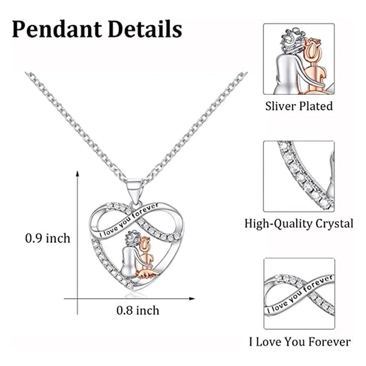 Stylish women's heart pendant necklace, 'Love You Forever' inscribed, elegant jewelry fashion accessory
