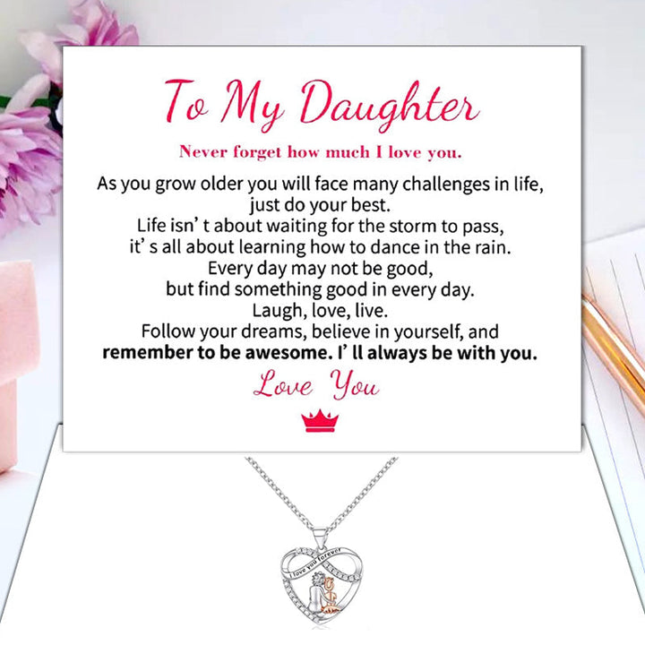 Back of 'Love You Forever' heart pendant necklace, showing the clasp and quality of the silver chain