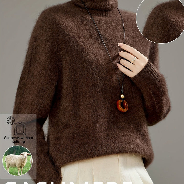 The perfect cozy knit turtleneck sweater for women seeking luxurious winter comfort.