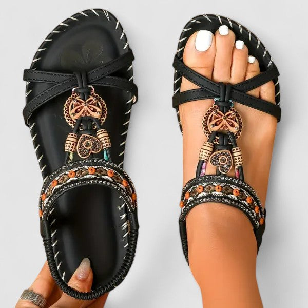 Stylish women's open-toe flat sandals, Maryna comfort design, perfect for summer.