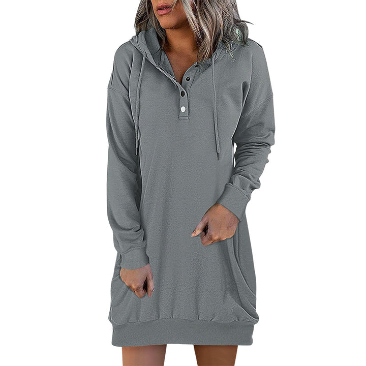 Comfortable women's long hoodie, loose fit for a relaxed feel, suitable for versatile everyday fashion.