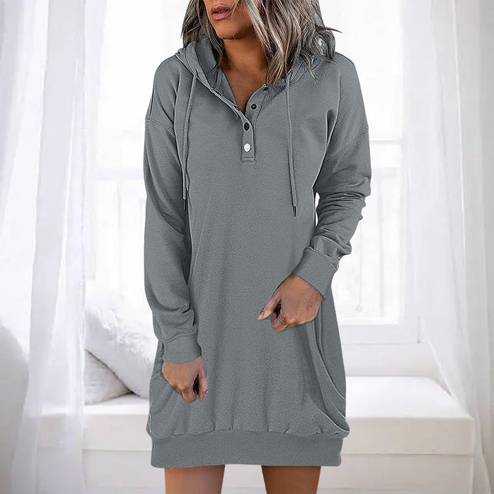 Comfortable and stylish women's long hoodie, loose fit design for everyday fashion and relaxation.