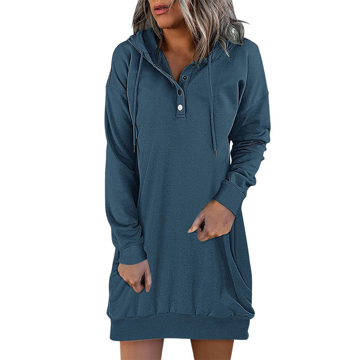 Stylish women's minimalist long hoodie, a comfortable and versatile piece for everyday fashion.