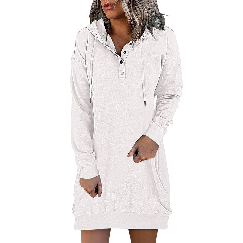 Relaxed fit long women's hoodie, offering effortless comfort and chic style for versatile casual wear.