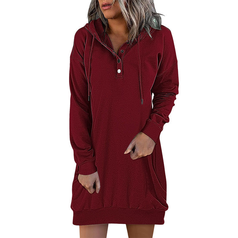 Women's loose fit long hoodie, perfect for streetwear or comfortable everyday fashion.