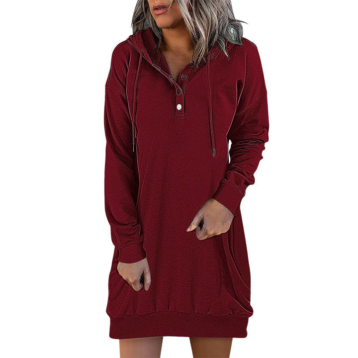 Women's loose fit long hoodie, perfect for streetwear or comfortable everyday fashion.