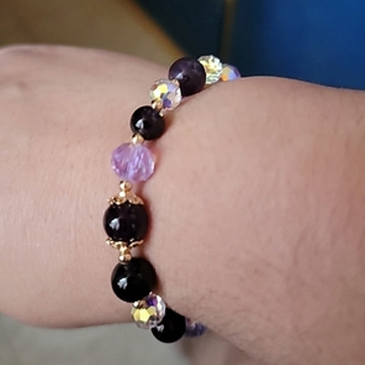 Fashionable women's amethyst water drop bracelet, elegant and timeless style