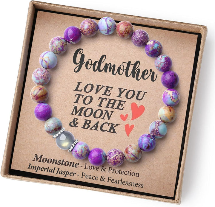 Elegant women's healing energy bracelet, moonstone and jasper, perfect gift jewelry